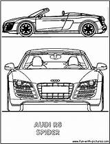 R8 Audi Coloring Spider Pages Kids Fun sketch template