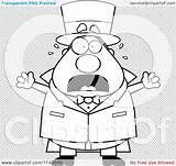 Magician Chubby Freaking Outlined Coloring Clipart Cartoon Vector Thoman Cory sketch template