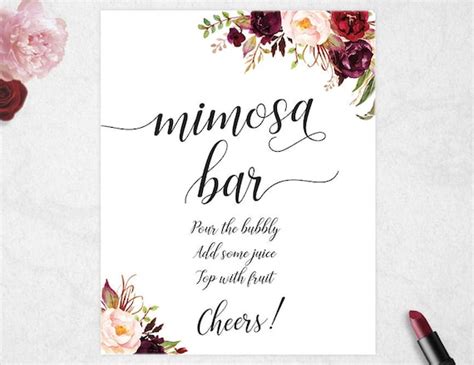 mimosa bar sign printable instant   wedding