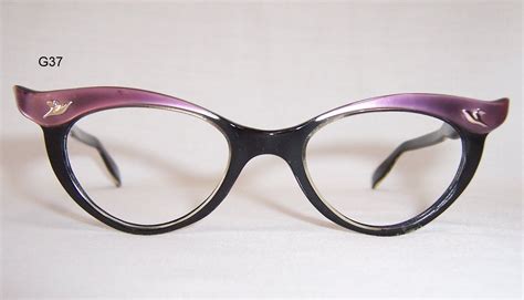 highly desirable pink black 1950s cat eye glasses vintage glasses