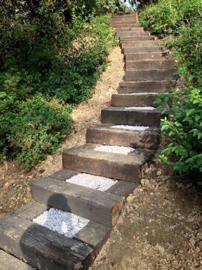 railroad ties landscaping steps garden stairs landscape stairs