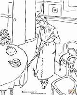 Coloring Pages Maid Country Pissarro Camille Little Drawing sketch template