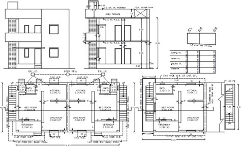 simple house elevation section  floor plan cad drawing details dwg file cadbull