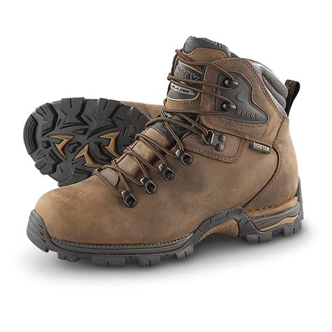 mens rocky gore tex trailblazer hiking boots dark brown  hiking boots shoes