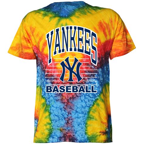 york yankees stitches home run tie dye tee official mlb