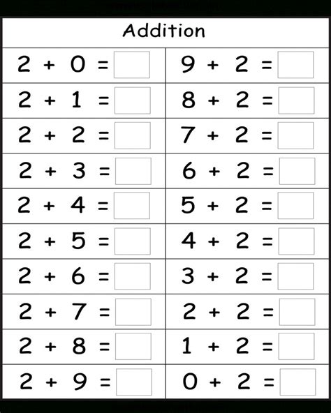 printable math addition worksheets  kindergarten edea smith