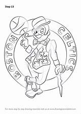 Celtics Boston Logo Draw Step Drawing Nba Tutorials Drawingtutorials101 sketch template