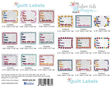 quilt label templates