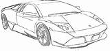 Lamborghini Outline Drawing Getdrawings Murcielago Lineart sketch template
