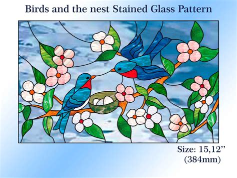 Stained Glass Pattern Bird To Download Picture Birds Stained Etsy