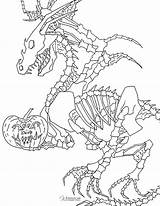 Dragon Pages Halloween Skeleton Printable Colouring Larger Head Pdf Please Version Click sketch template