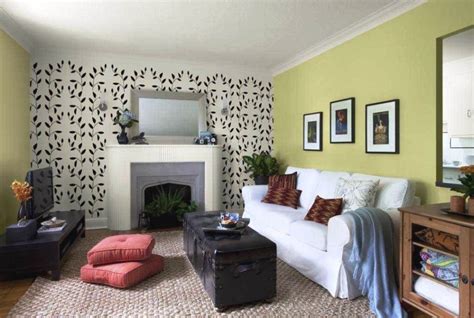 contoh desain wallpaper dinding ruang tamu desain