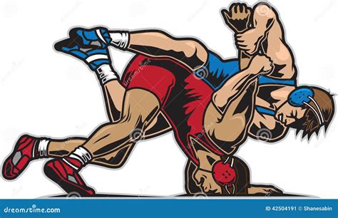 wrestling stock vector image