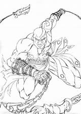 Kratos Coloring Pages Sketch God War Drawings Printable Getcolorings Deviantart Template sketch template