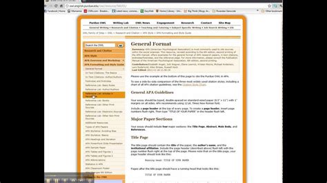 formatting owl  purdue webpage introductionmp youtube