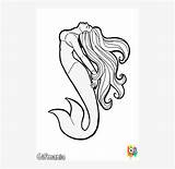 Mermaid Coloring Pages Realistic Swimming Pngkey sketch template