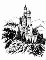 Neuschwanstein Castle Sketch Castles Pencil Sketches Template Paintingvalley sketch template