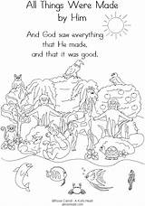 Creation Coloring Pages Bible Story Printable Sunday Kids School Sheets Preschool Color Activity Printables Children God Preschoolers Crafts Activities Days sketch template