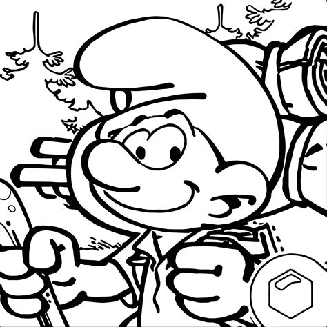 nice smurfs village smurf travel coloring page coloring pages smurf