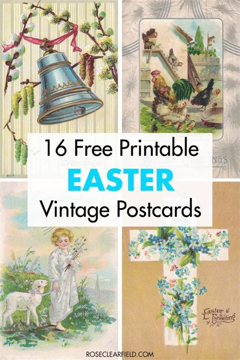 printable easter vintage postcards rose clearfield