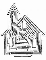 Igreja Labirinto Labyrinths Colorir Church Tudodesenhos Imprimir sketch template