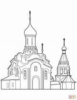 Orthodox Coloring Cathedral Pages Church Drawing Printable Building Template Getdrawings Sketch Categories sketch template