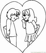 Couple Coloring Pages Printable Valentine Online Color Valentines Holidays sketch template