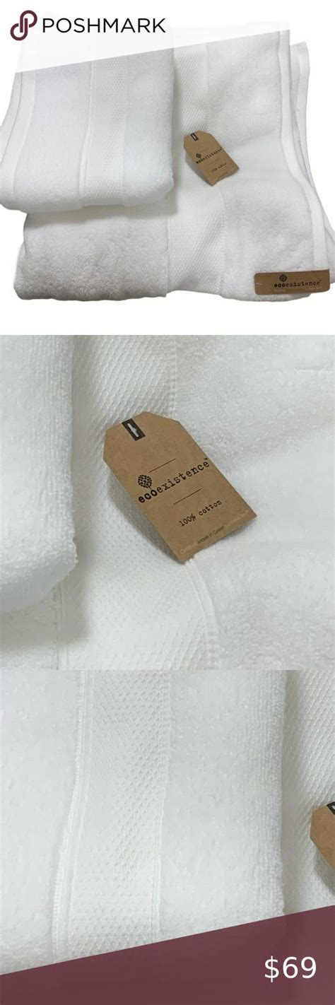 ecoexistence soft white bath towels  hand towels   tags