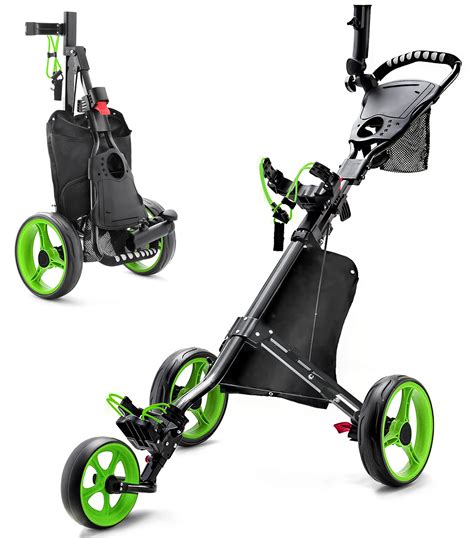 buy jinlly golf push cart  wheel folding golf carts  foot brake collapsible lightweight