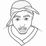 Tupac 2pac Xcolorings Gangsta Lineart sketch template