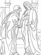 Visitation Elisabetta Elisabeth Zacharias Giotto Ausmalbild Besucht Nativity Tra sketch template