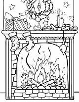 Coloring Pages Fireplace Christmas Adult Sheets Printable Colouring Coloringcafe Blank Holiday Book Glass Winter Scenery sketch template