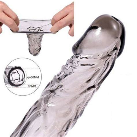 big penis condom sleeve realistic male prolong extender