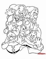 Dwarfs Seven Coloring Snow Pages Disney Drawing Dwarves 1950s Book Dopey Cartoon Printable Gif Adult Color Sheets Grumpy Evil Queen sketch template