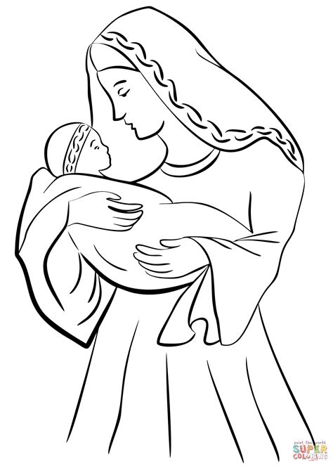printable mother mary coloring page printable templates