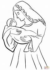 Coloring Jesus Mary Pages Baby Mother Printable Drawing sketch template