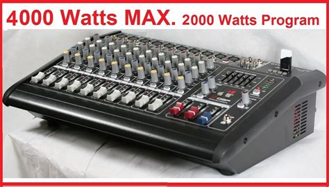 watt  ch professional powered mixer power mixing amplifier amp  ebay
