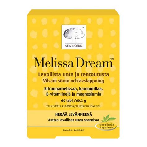 Melissa Dream 60 Tabl New Nordic 27 95€ Fiksuapteekki