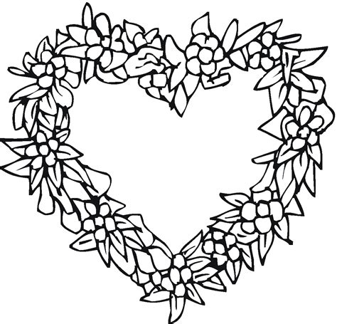 coloring pages hearts  flowers references okjsmaz