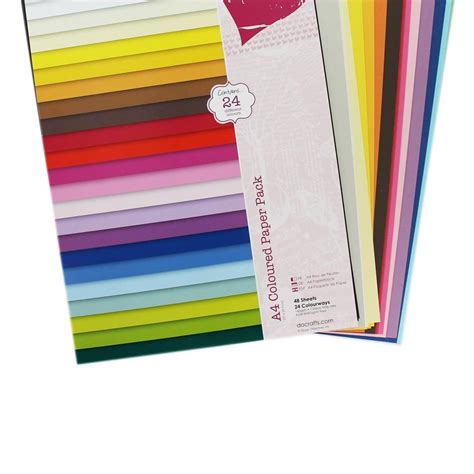 papermania  coloured paper pack  colours  sheets card making