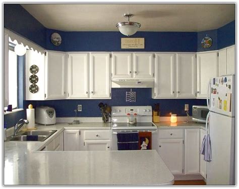 cream kitchen cabinets  blue walls home design ideas  diy