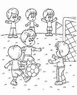 Football Playing Clipart Game Kids Children Coloring Color Drawing Print Soccer Match Sheets Topcoloringpages Getdrawings Clipground sketch template