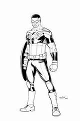 Coloring Pages Immonen Character Comic Wilson Sam Avengers Drawing Captain America sketch template