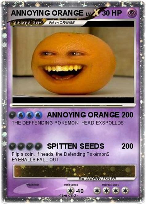 pokemon annoying orange   annoying orange  pokemon card