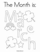 March Coloring Month Welcome Happy Print Twistynoodle Ll Built California Usa Noodle sketch template