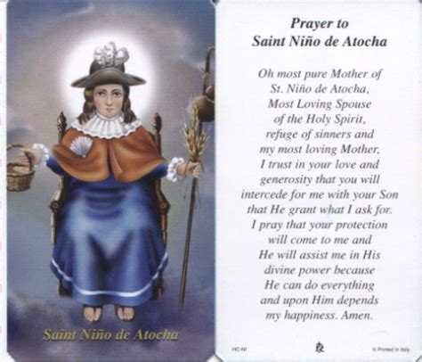 prayer  de atocha santa nino prayers beliefs holy spirit