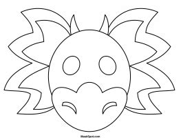 coloring pages dragon mask pics