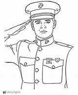 Veterans Coloring Pages Salute sketch template
