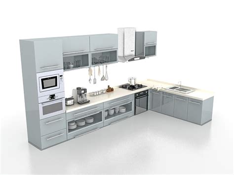 gray kitchen cabinets design  model ds max files   modeling   cadnav