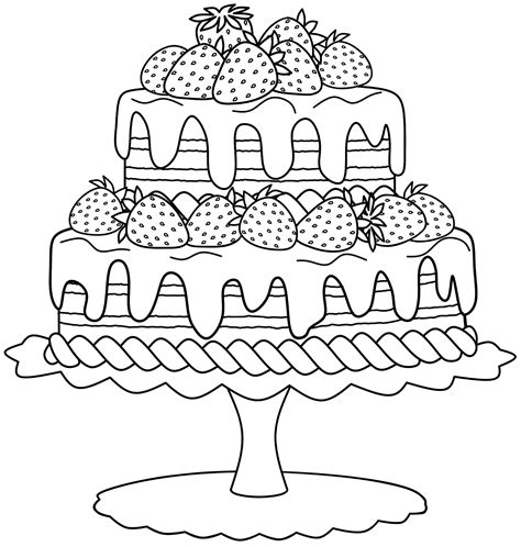 amazing ideas  kawaii cake coloring pages